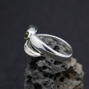 Moldavite Sterling Silver Celtic  Ring