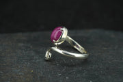 Pink Ruby Sterling Silver Celtic Ring