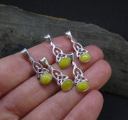 Delicate Highland Marble Celtic Sterling Silver Pendant