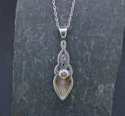 Lemon Citrine Sterling Silver Celtic Pendant