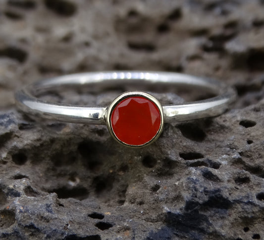 Delicate Scottish Carnelian Scottish Gold and Silver Ring