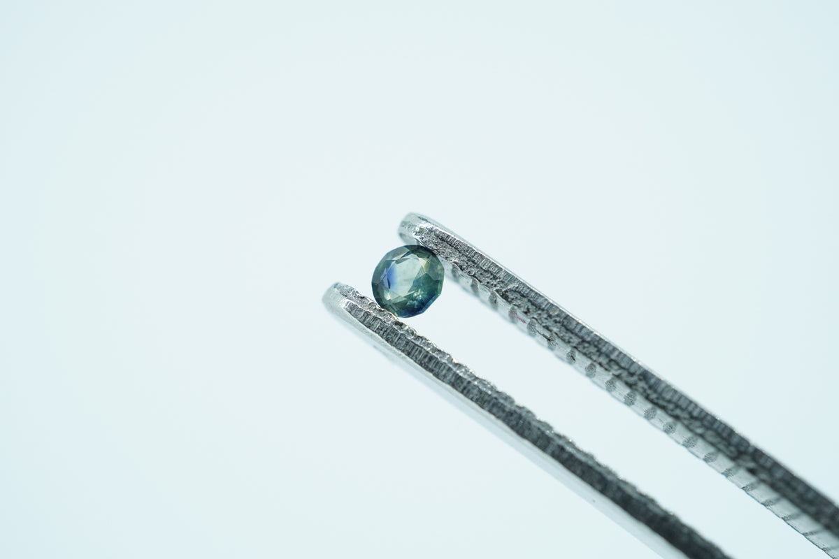 Round Light Blue/Teal Green Rare Scottish Sapphire Gemstone