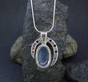 Sri Lankan Moonstone & Rose Sapphire Sterling Silver Pendant