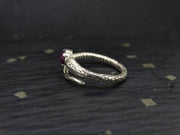 Natural Pink Star Ruby Sterling Silver Serpent Ring
