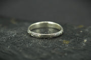 Scottish Sapphire & Scottish Gold Hand Carved Celtic Ring
