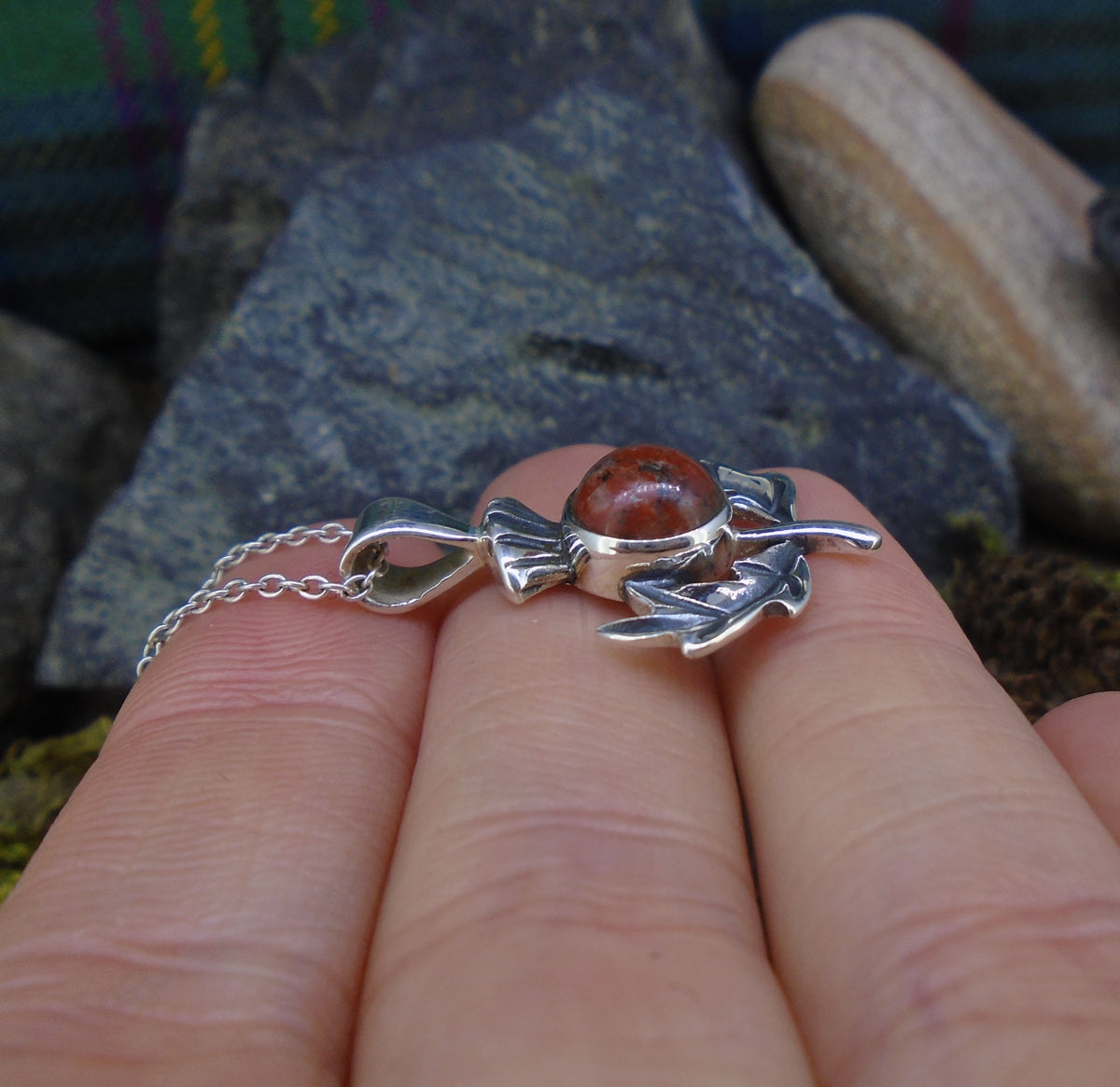 Lewisian Sterling Silver Thistle Pendant