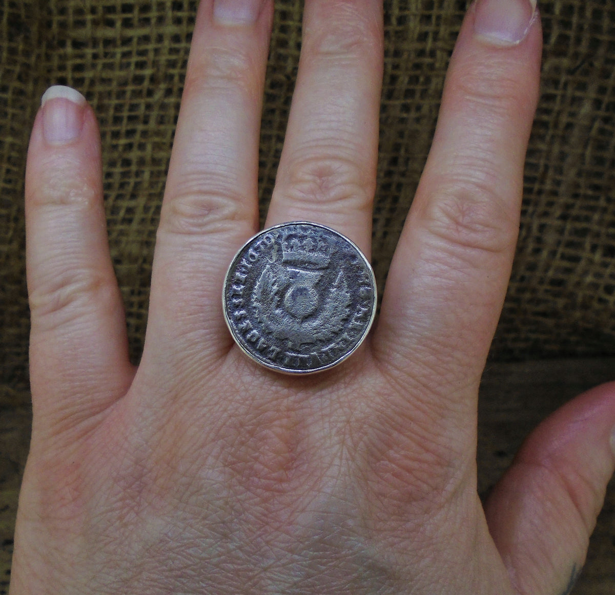 Bawbee Coin Sterling Silver Ring