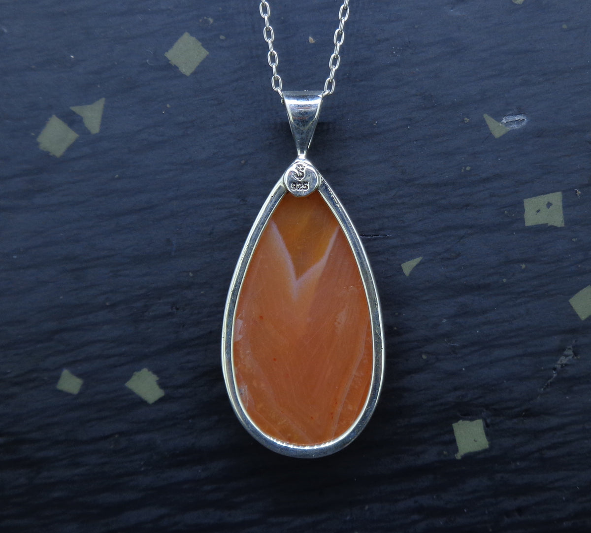 Carnelian Sterling Silver Pendant