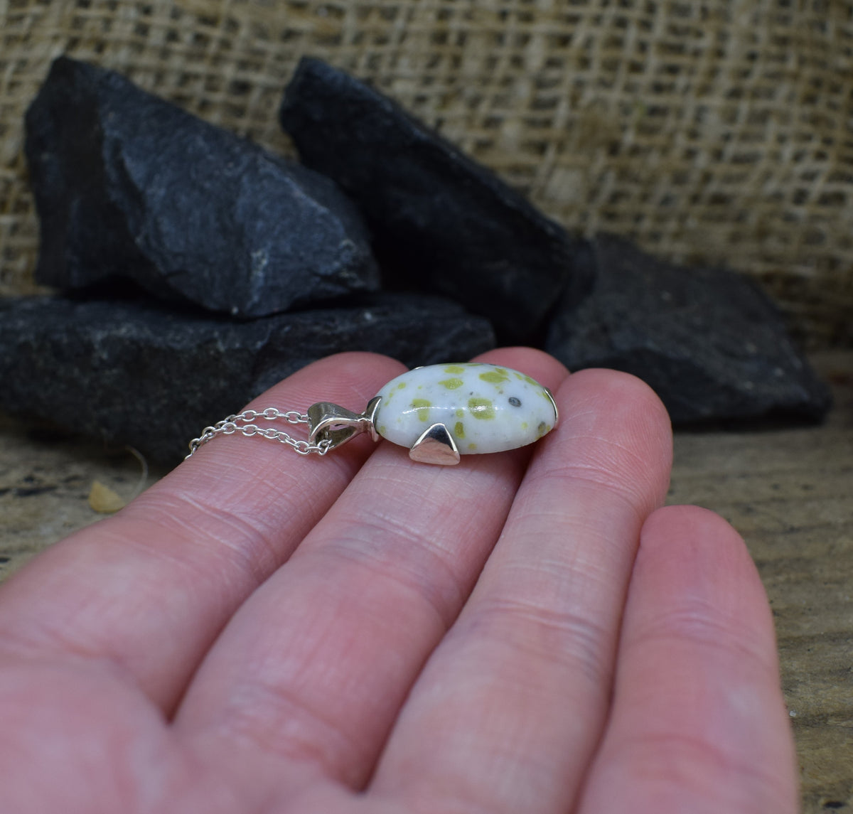 Iona Marble 'Secret Cross' Sterling Silver Pendant