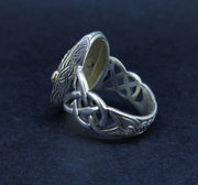 'Tatha' Perthshire Smoky Quartz & Misty Diamond, Scottish Gold & Silver Ring
