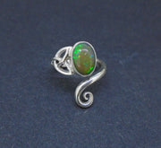 Welo Opal Sterling Silver Celtic Ring