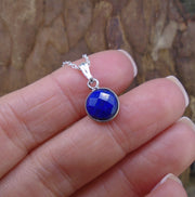 Delicate Lapis Lazuli Sterling Silver Pendant