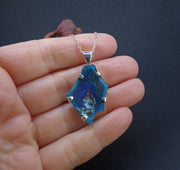 Ancient Roman Glass Sterling Silver Pendant