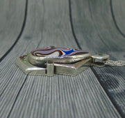 Fordite & Multi-Gemstone Sterling Silver Pendant