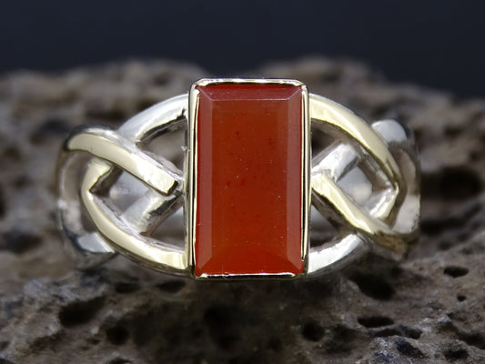 Scottish Ethibeaton Carnelian Scottish Gold and Silver Ring