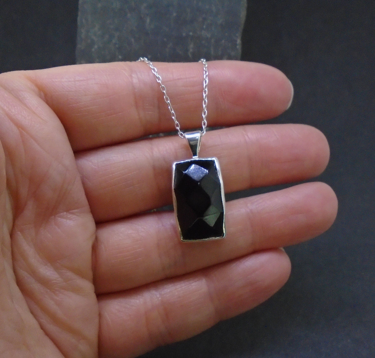 Whitby Jet Sterling Silver Pendant