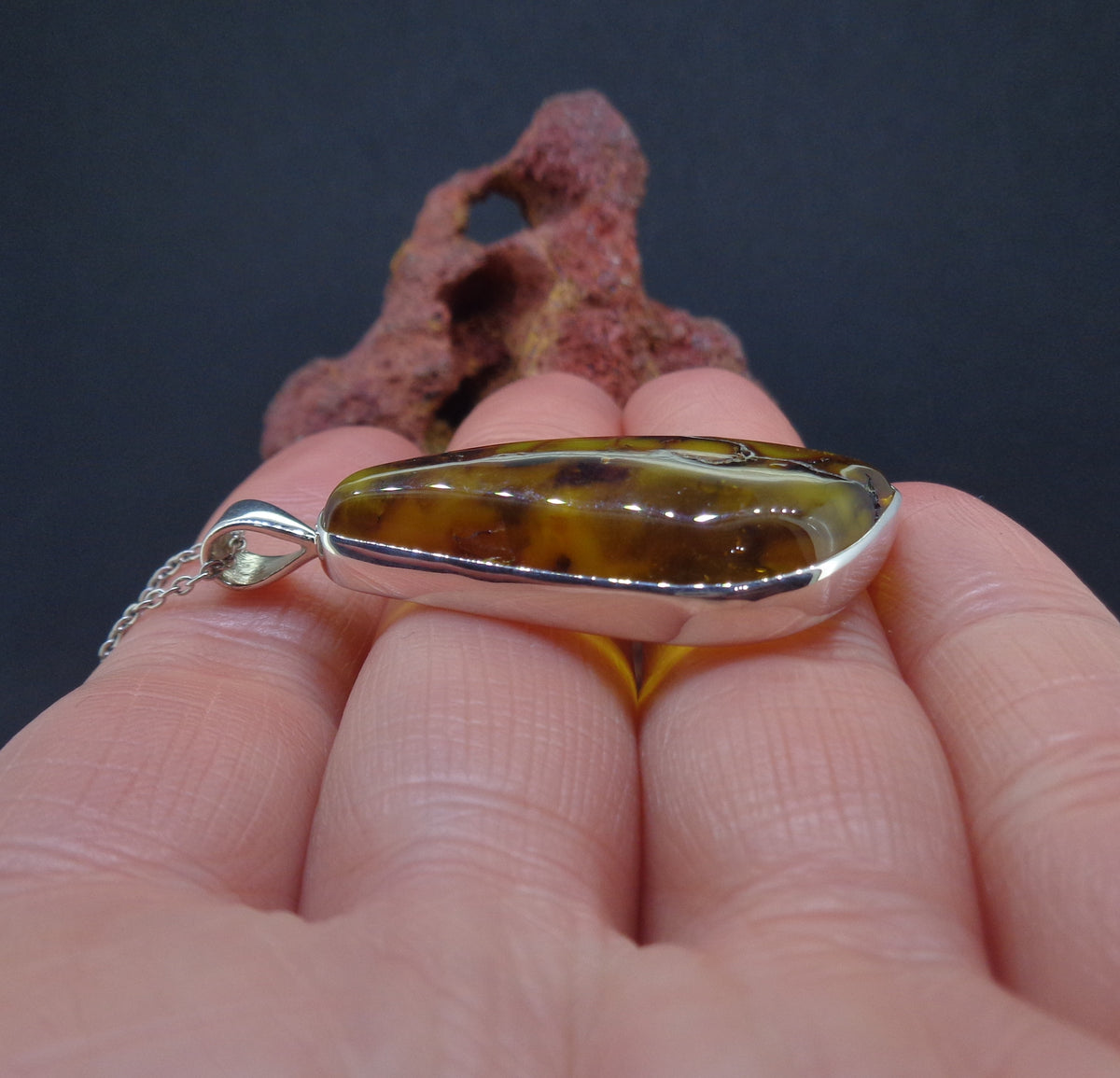 Baltic Amber Sterling Silver Pendant
