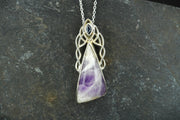 Blue John & Sapphire Sterling Silver Pendant