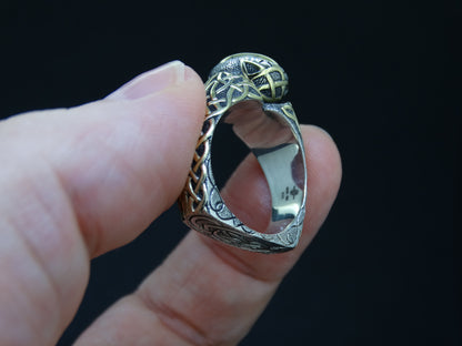 Cairngorm Quartz Scottish Gold and Sterling Silver Ring