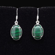 Malachite Sterling Silver Drop Earrings
