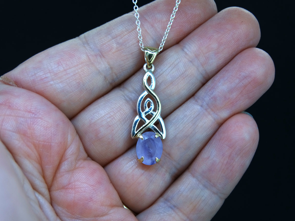 Scottish Orrock Amethyst with Scottish Gold and Sterling Silver Pendant