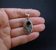 'Glen Clova' Cairngorm Quartz, Scottish Gold & Silver Celtic Pendant