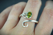 Peridot Sterling Silver Celtic Ring