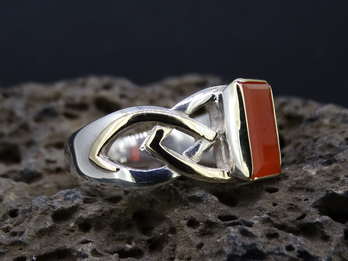 Scottish Ethibeaton Carnelian Scottish Gold and Silver Ring