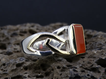 Scottish Ethibeaton Carnelian Scottish Gold and Silver Ring