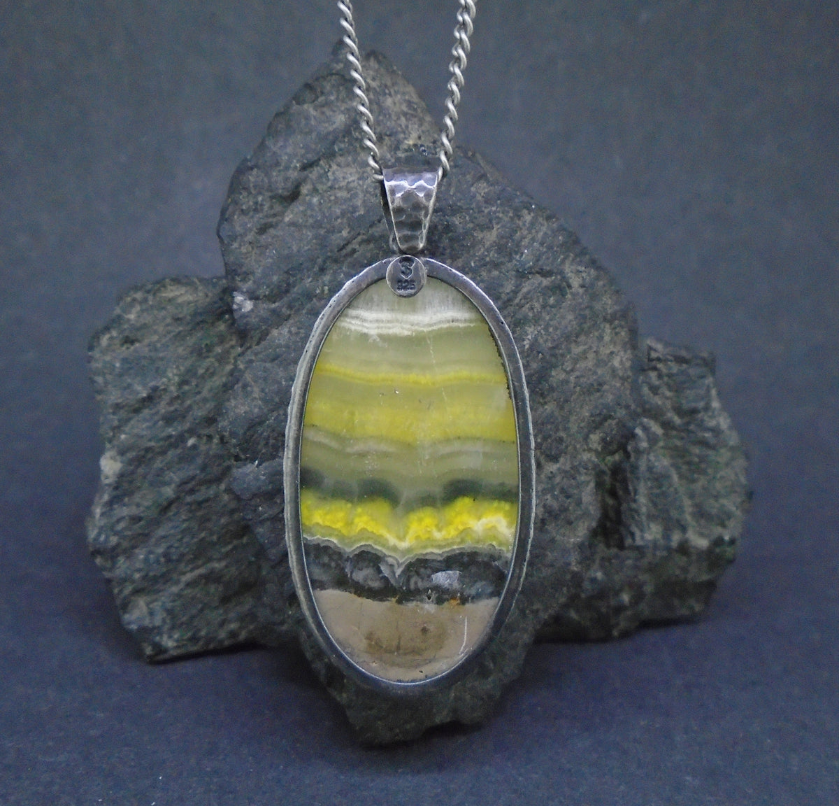 Bumblebee Jasper Sterling Silver Pendant