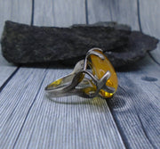 Baltic Amber Sterling Silver Statement Ring