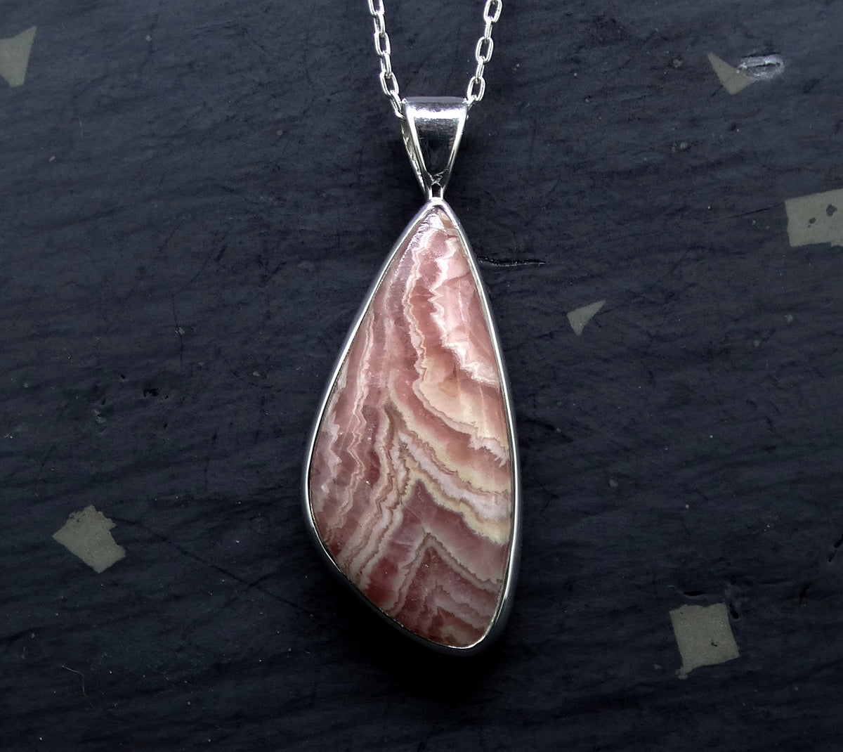 Rhodochrosite Sterling Silver Pendant