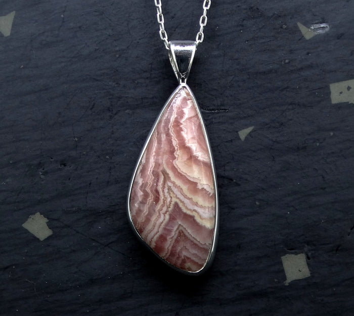 Rhodochrosite Sterling Silver Pendant