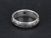 Ornate Scottish Sapphire and Diamond with Scottish Gold Celtic Ring