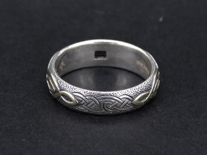 Ornate Scottish Sapphire and Diamond with Scottish Gold Celtic Ring
