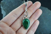 Malachite Sterling Silver Celtic Pendant