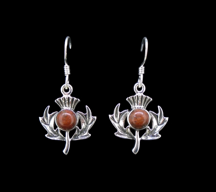 Lewisian Sterling Silver Thistle Earrings