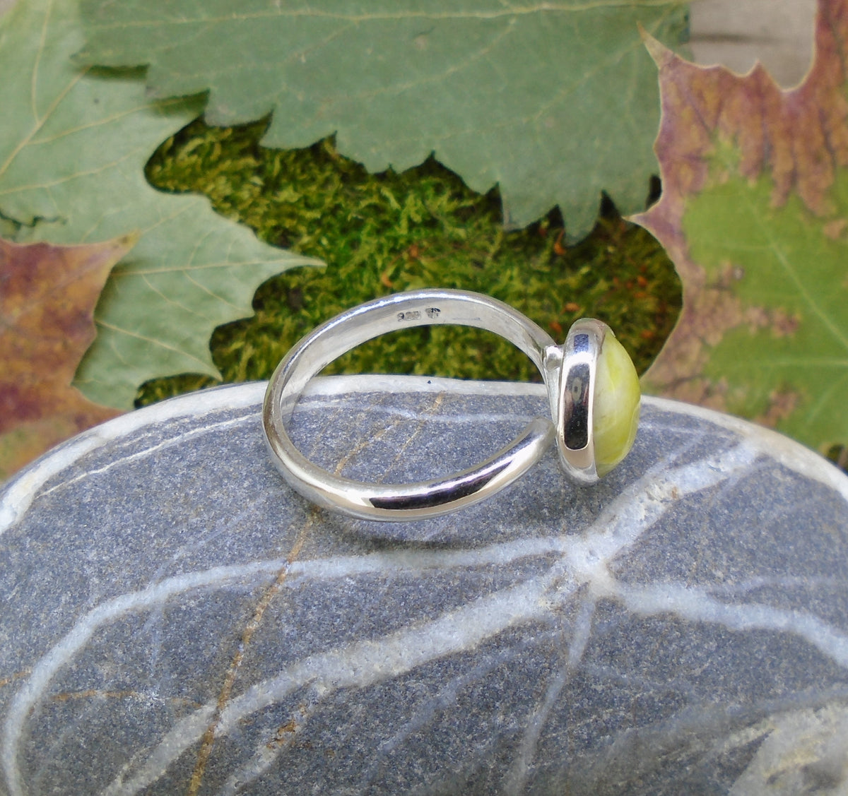 Highland Marble Sterling Silver Adjustable Ring