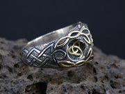 Cairngorm Quartz Scottish Gold and Silver Celtic Design Ring