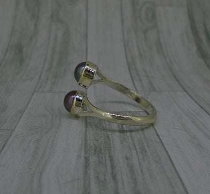 Pearl Duo Sterling Silver Wrap Ring