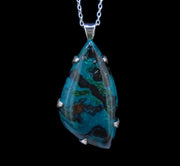 Gem Silica Chrysocolla Sterling Silver Pendant
