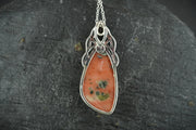 Scottish Isla Rose & Garnet Sterling Silver Waterfall Pendant