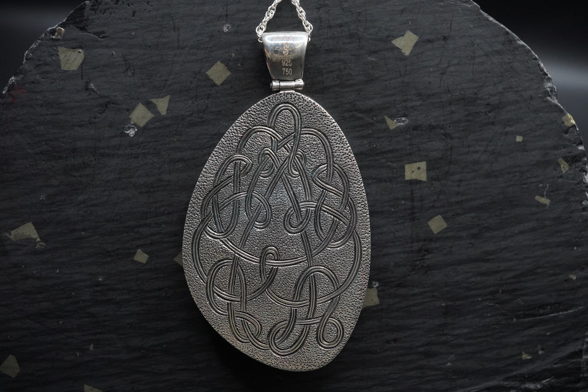 Brecciated Yowah Nut Opal Pendant with 18ct Gold & Sterling Silver
