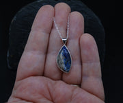 Rare Cornish Azurite Sterling Silver Pendant