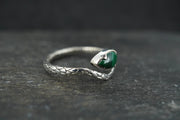 Malachite Sterling Silver Adjustable Serpent Ring