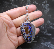 Australian Koroit Opal Sterling Silver Celtic Pendant