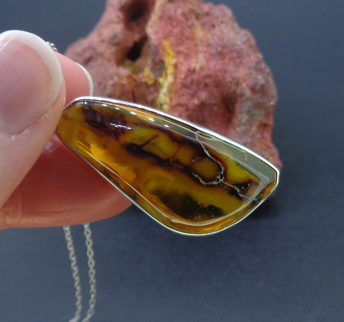 Baltic Amber Sterling Silver Pendant