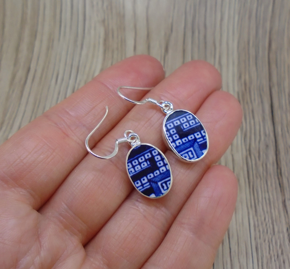 Old Willow 'Geometric' Sterling Silver Earrings