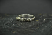Scottish Sapphire Textured Ring with Scottish Gold