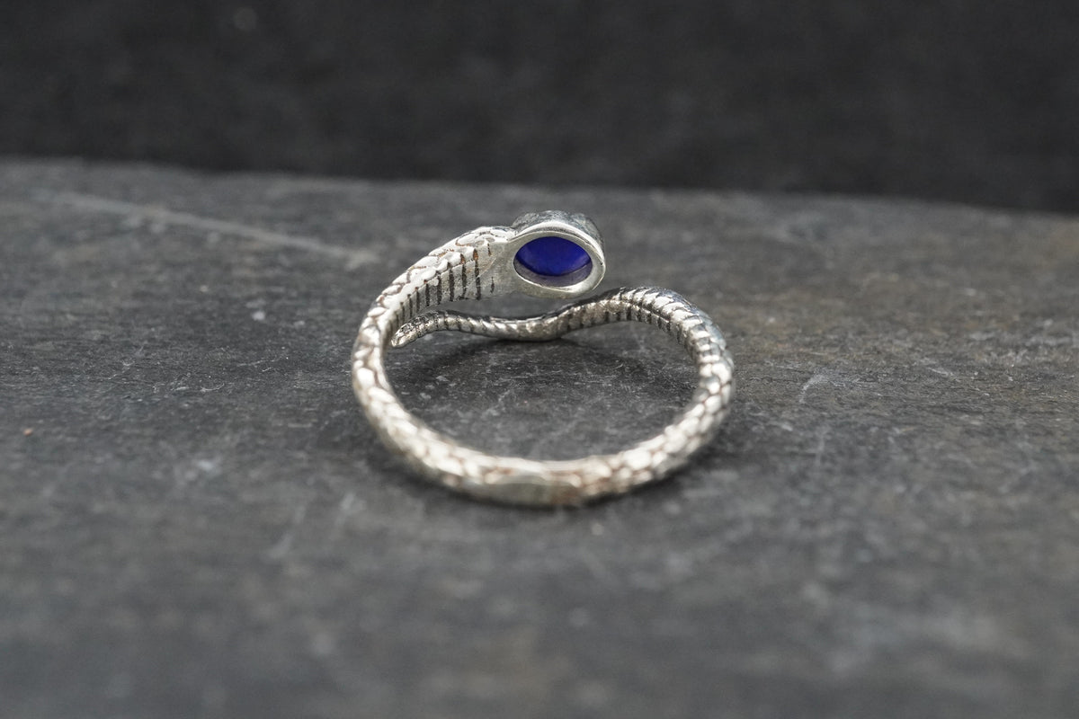 Lapis Lazuli Sterling Silver Serpent Ring